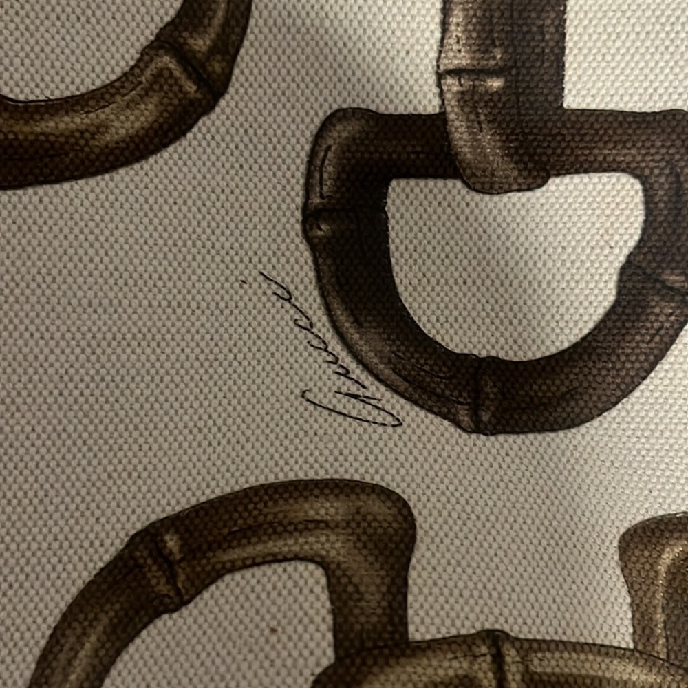 Like new Gucci Bamboo Tote Horsebit Print Canvas​ - Picture 3 of 9